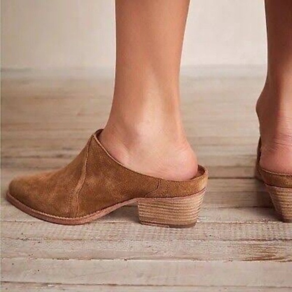 Free People Shoes Mules New Frontier Suede Slip On Casual Western Boho Tan 7 - Picture 3 of 15